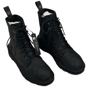 Sorel Hi-Line Waterproof Black Leather Lace Up Boots Womens Size 8 New $200